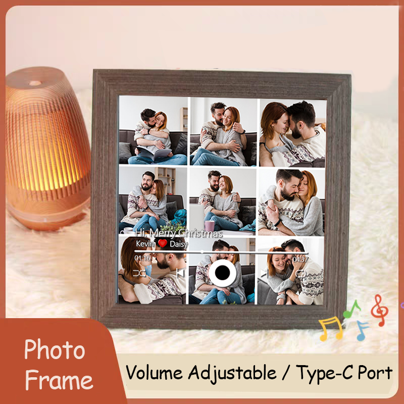 Custom Collage Photo Music Frame with Song Album Cover Personalised Photo Valentine’s Gifts (Can Play Music)