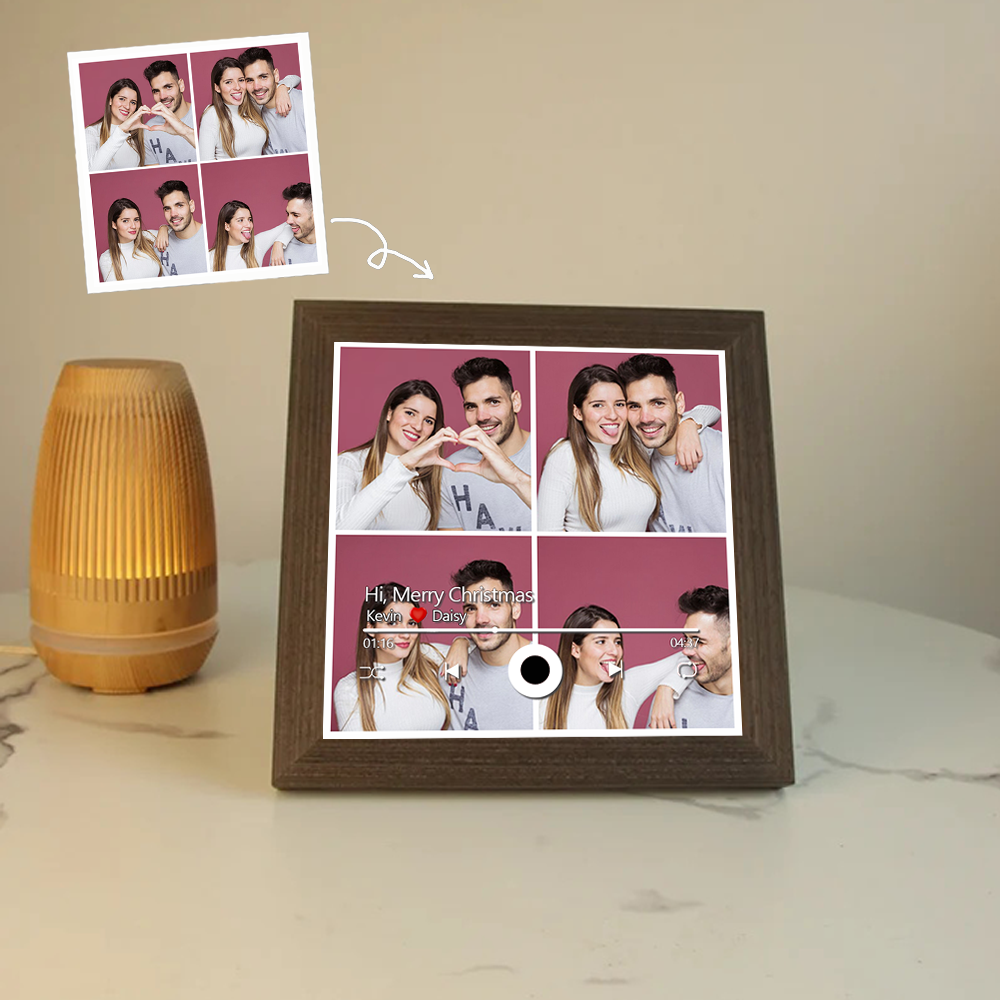 Custom Music Frame with Music Album Cover Vinyl Records or Personalised Photo (Can Play Music)