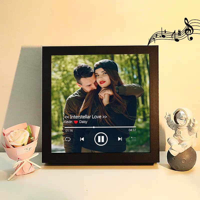 Custom Whole Song Photo Frame with Music Personalised Picture Frame Valentine's Day Gifts (Can Play Whole Song)