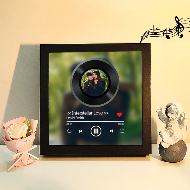 Custom Whole Song Photo Frame with Music Personalised Picture Frame Valentine's Day Gifts (Can Play Whole Song)