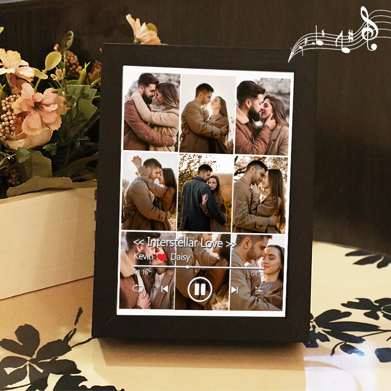 Custom Whole Song Photo Frame with Music Personalised Picture Frame Valentine's Day Gifts (Can Play Whole Song)