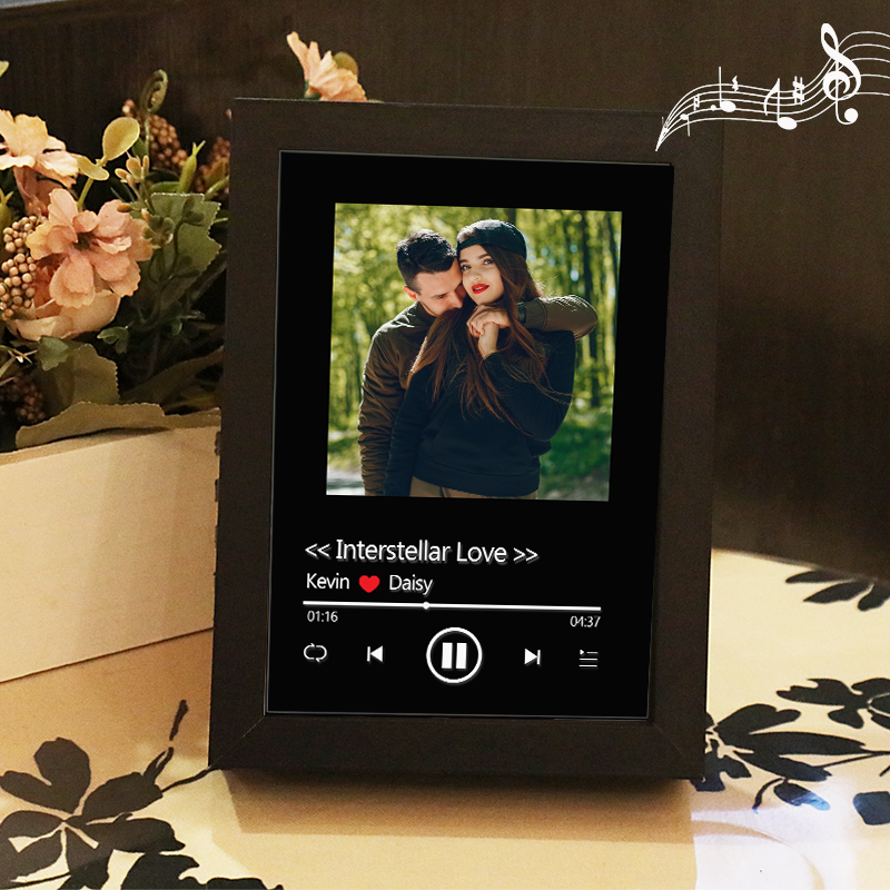 Custom Whole Song Photo Frame with Music Personalised Picture Frame Valentine's Day Gifts (Can Play Whole Song)