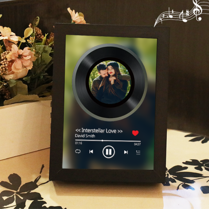 Custom Whole Song Photo Frame with Music Personalised Picture Frame Valentine's Day Gifts (Can Play Whole Song)
