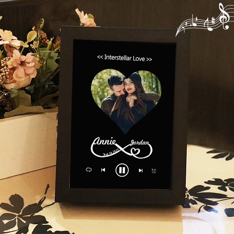 Custom Whole Song Photo Frame with Music Personalised Picture Frame Valentine's Day Gifts (Can Play Whole Song)