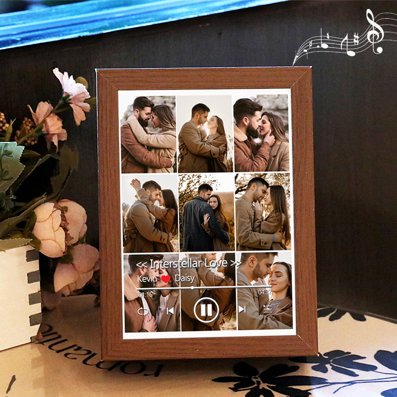 Custom Whole Song Photo Frame with Music Personalised Picture Frame Valentine's Day Gifts (Can Play Whole Song)