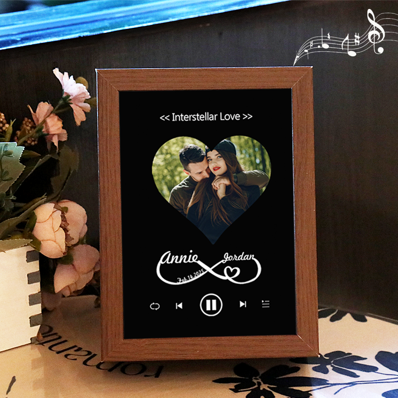 Custom Whole Song Photo Frame with Music Personalised Picture Frame Valentine's Day Gifts (Can Play Whole Song)