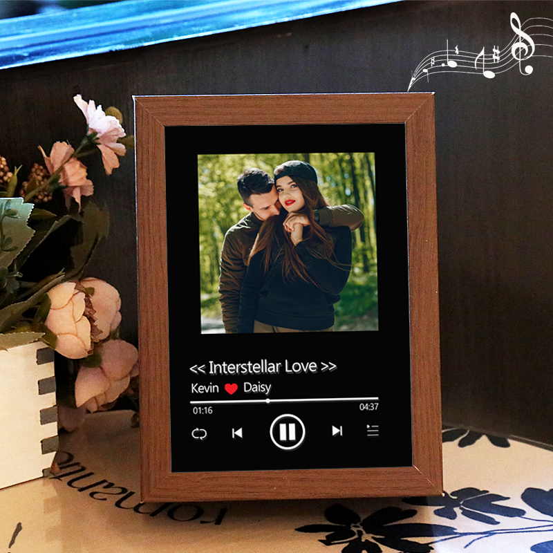 Custom Whole Song Photo Frame with Music Personalised Picture Frame Valentine's Day Gifts (Can Play Whole Song)