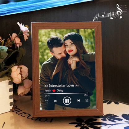 Custom Whole Song Photo Frame with Music Personalised Picture Frame Valentine's Day Gifts (Can Play Whole Song)