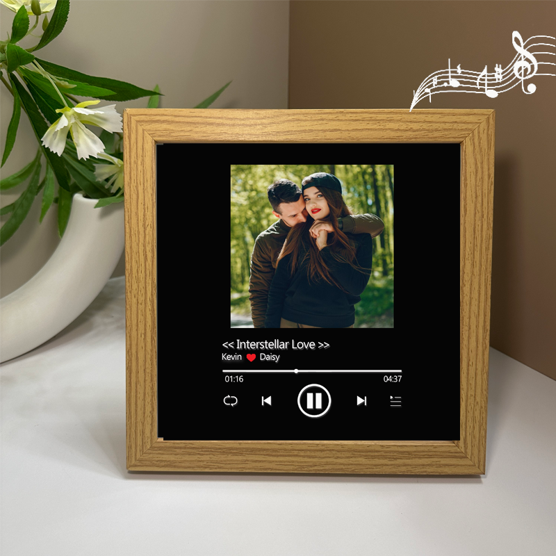 Personalised Photo Frame with Custom Whole Song Picture Frame Music Player Valentine's Day Gifts (Can Play Music)