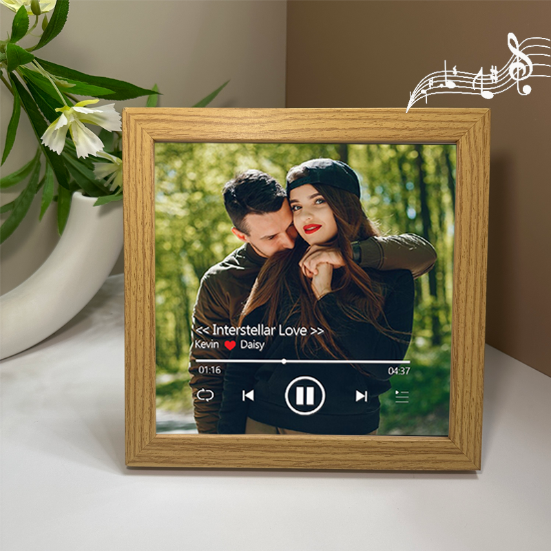 Personalised Photo Frame with Custom Whole Song Picture Frame Music Player Valentine's Day Gifts (Can Play Music)