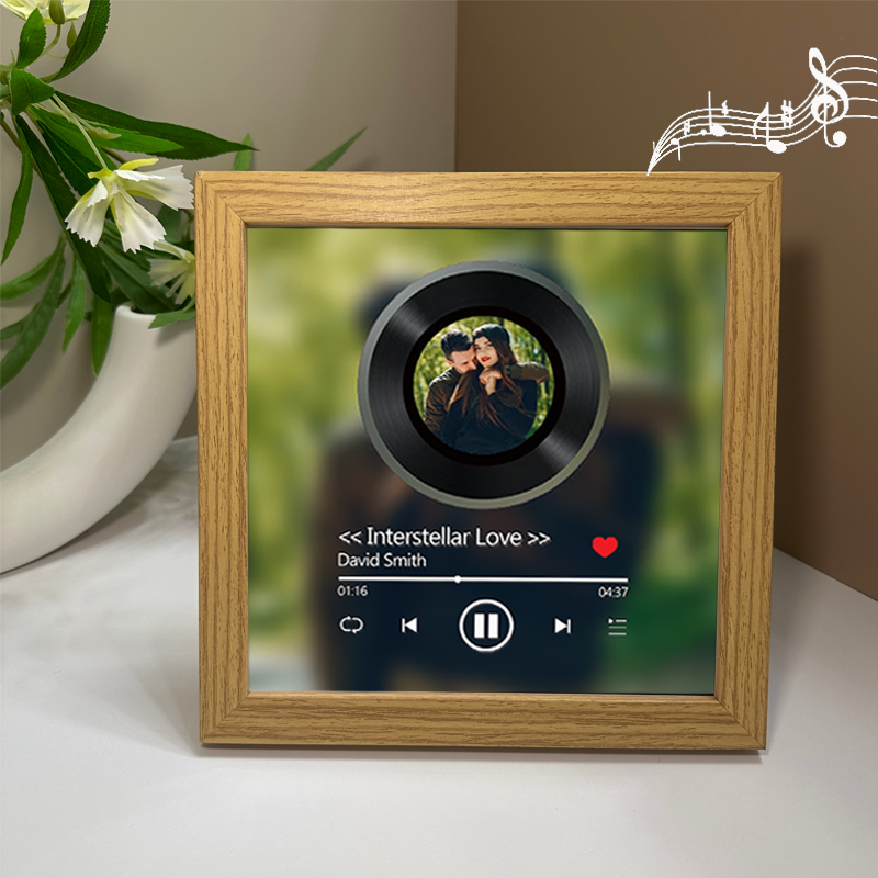 Personalised Photo Frame with Custom Whole Song Picture Frame Music Player Valentine's Day Gifts (Can Play Music)