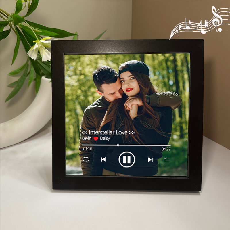 Personalised Photo Frame with Custom Whole Song Picture Frame Music Player Valentine's Day Gifts (Can Play Music)