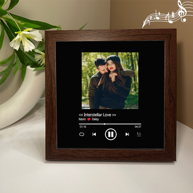 Personalised Photo Frame with Custom Whole Song Picture Frame Music Player Valentine's Day Gifts (Can Play Music)