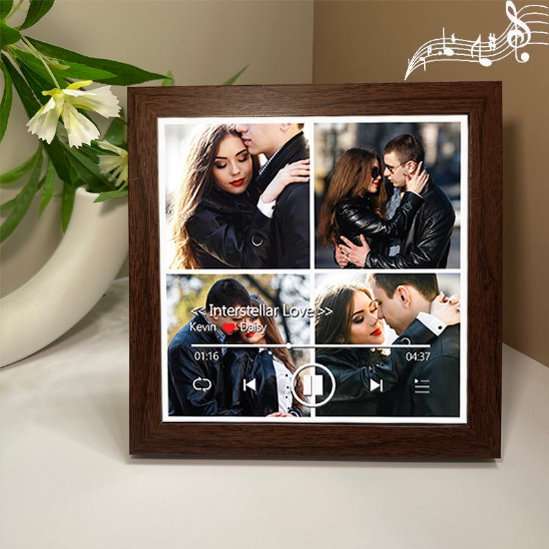 Personalised Photo Frame with Custom Whole Song Picture Frame Music Player Valentine's Day Gifts (Can Play Music)