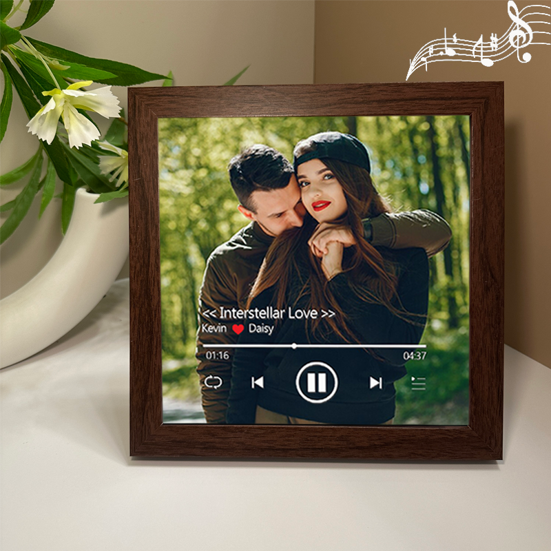 Personalised Photo Frame with Custom Whole Song Picture Frame Music Player Valentine's Day Gifts (Can Play Music)