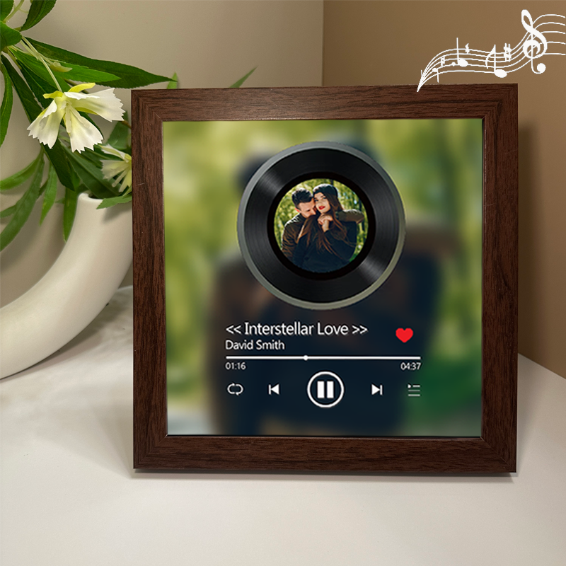 Personalised Photo Frame with Custom Whole Song Picture Frame Music Player Valentine's Day Gifts (Can Play Music)