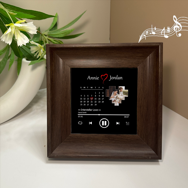Personalised Photo Frame with Custom Whole Song Picture Frame Music Player Valentine's Day Gifts (Can Play Music)