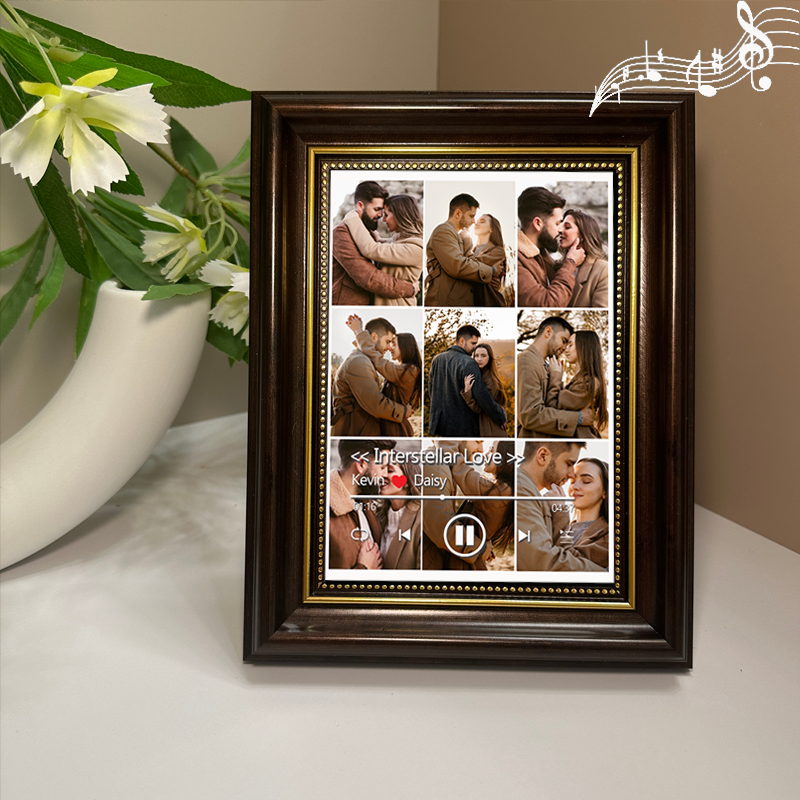 Personalised Photo Frame with Custom Whole Song Picture Frame Music Player Valentine's Day Gifts (Can Play Music)