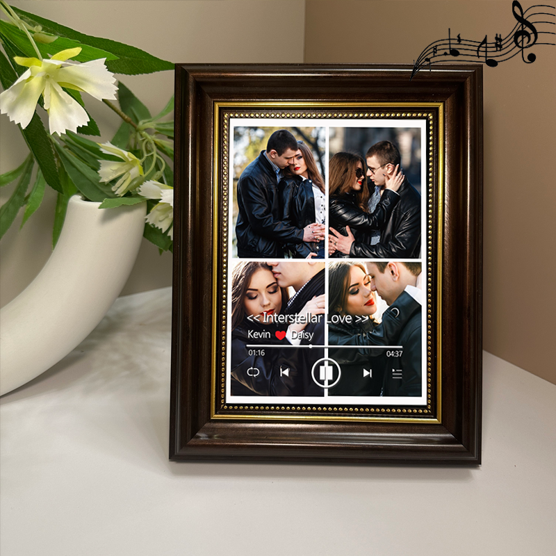 Personalised Photo Frame with Custom Whole Song Picture Frame Music Player Valentine's Day Gifts (Can Play Music)