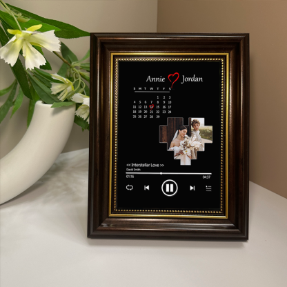 Personalised Photo Frame with Custom Whole Song Picture Frame Music Player Valentine's Day Gifts (Can Play Music)