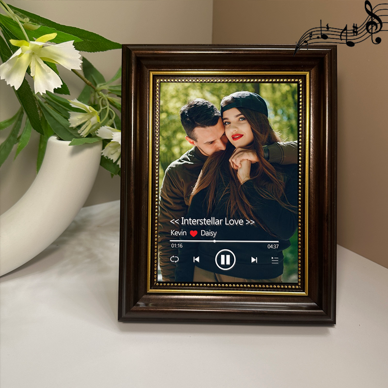Personalised Photo Frame with Custom Whole Song Picture Frame Music Player Valentine's Day Gifts (Can Play Music)