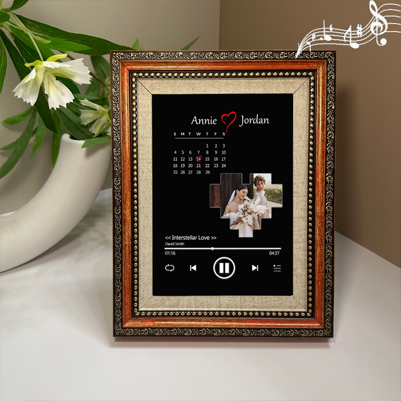 Personalised Photo Frame with Custom Whole Song Picture Frame Music Player Valentine's Day Gifts (Can Play Music)