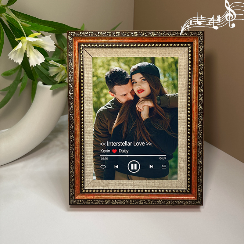 Personalised Photo Frame with Custom Whole Song Picture Frame Music Player Valentine's Day Gifts (Can Play Music)