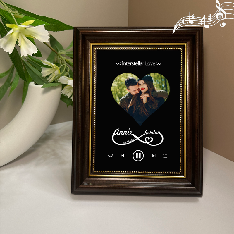 Personalised Photo Frame with Custom Whole Song Picture Frame Music Player Valentine's Day Gifts (Can Play Music)