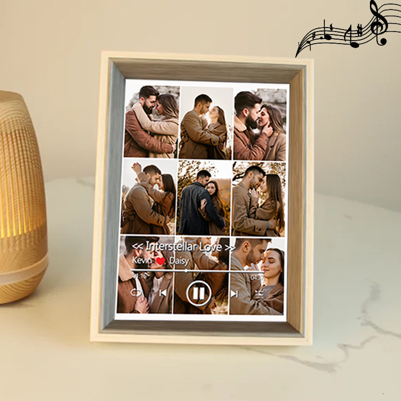 Personalised Photo Frame with Custom Whole Song Picture Frame Music Player Valentine's Day Gifts (Can Play Music)