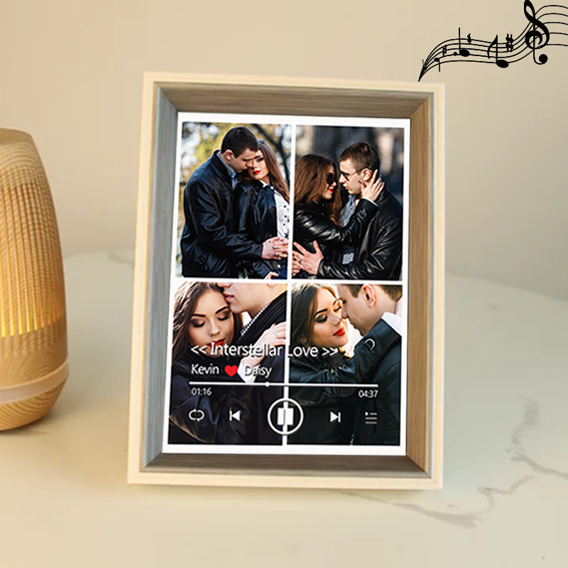 Personalised Photo Frame with Custom Whole Song Picture Frame Music Player Valentine's Day Gifts (Can Play Music)