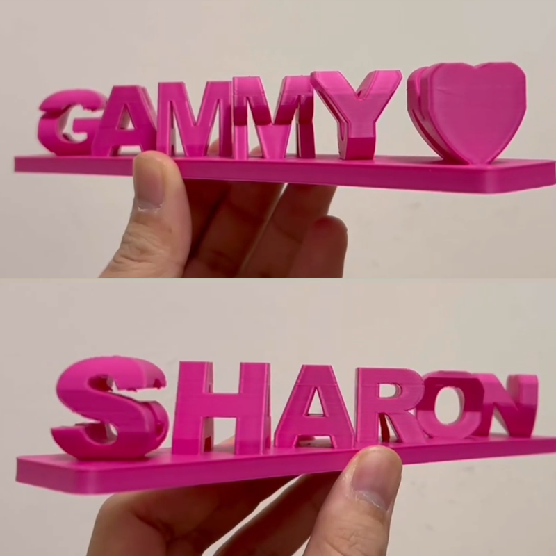 Personalised Dual Name Illusion Love 3D Printed Custom Name Plate Customized Double Sided Words Plate Best Valentines Gift