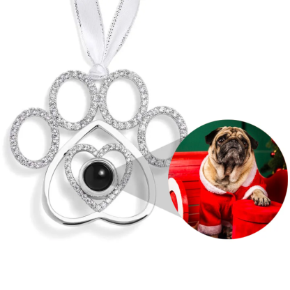 Personalised Christmas Picture Ornament with Custom Photo Projection for Tree Hanging Xmas Gifts