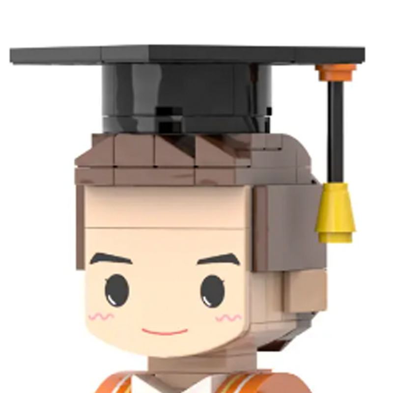 Custom Graduation Brick Figure from Photo | Personalised 1 Person Student Gift