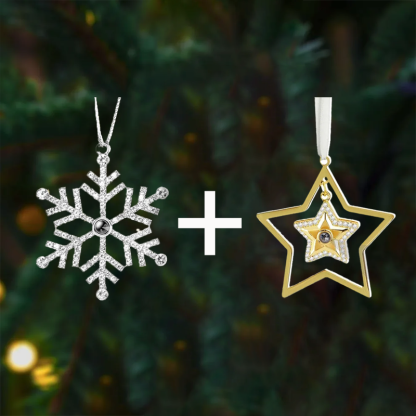 Personalised Picture Ornament for Christmas Tree Custom Projection Drop Snow Star Pendant with Picture Inside Xmas Gift