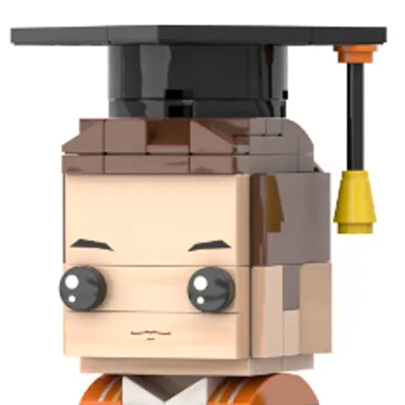 Custom Graduation Brick Figure from Photo | Personalised 1 Person Student Gift
