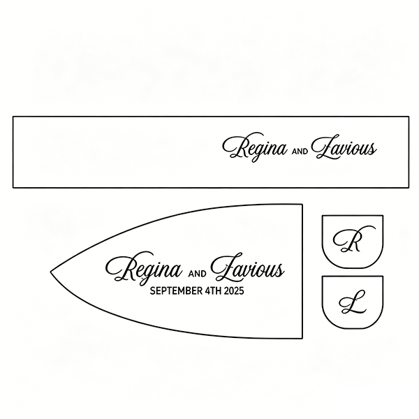 Wedding Cake Cutting Set Personalised | Engraved Cake Cutting Set Knife and Server