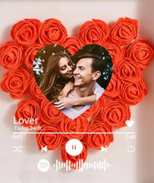 Personalised Photo Calendar Frame Custom Moon Phase Music Box Plays Mu