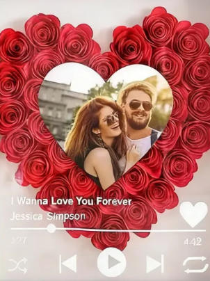 Personalised Photo Calendar Frame Custom Moon Phase Music Box Plays Mu