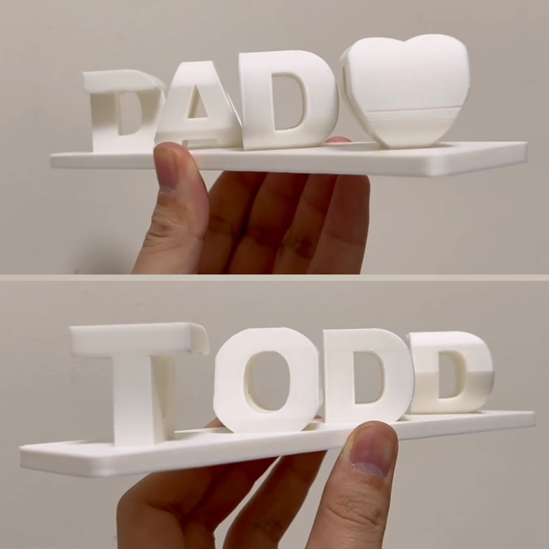 Dual Name Illusion Love 3D Printed Custom Name Plate Mother's Days Gifts Customized Double Sided Love Mum Plate