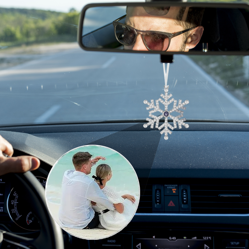 Angel Custom Projection Car Hanging Ornament Personalised Photo Rear View Mirror Pendant Memorial Keepsake Decoration