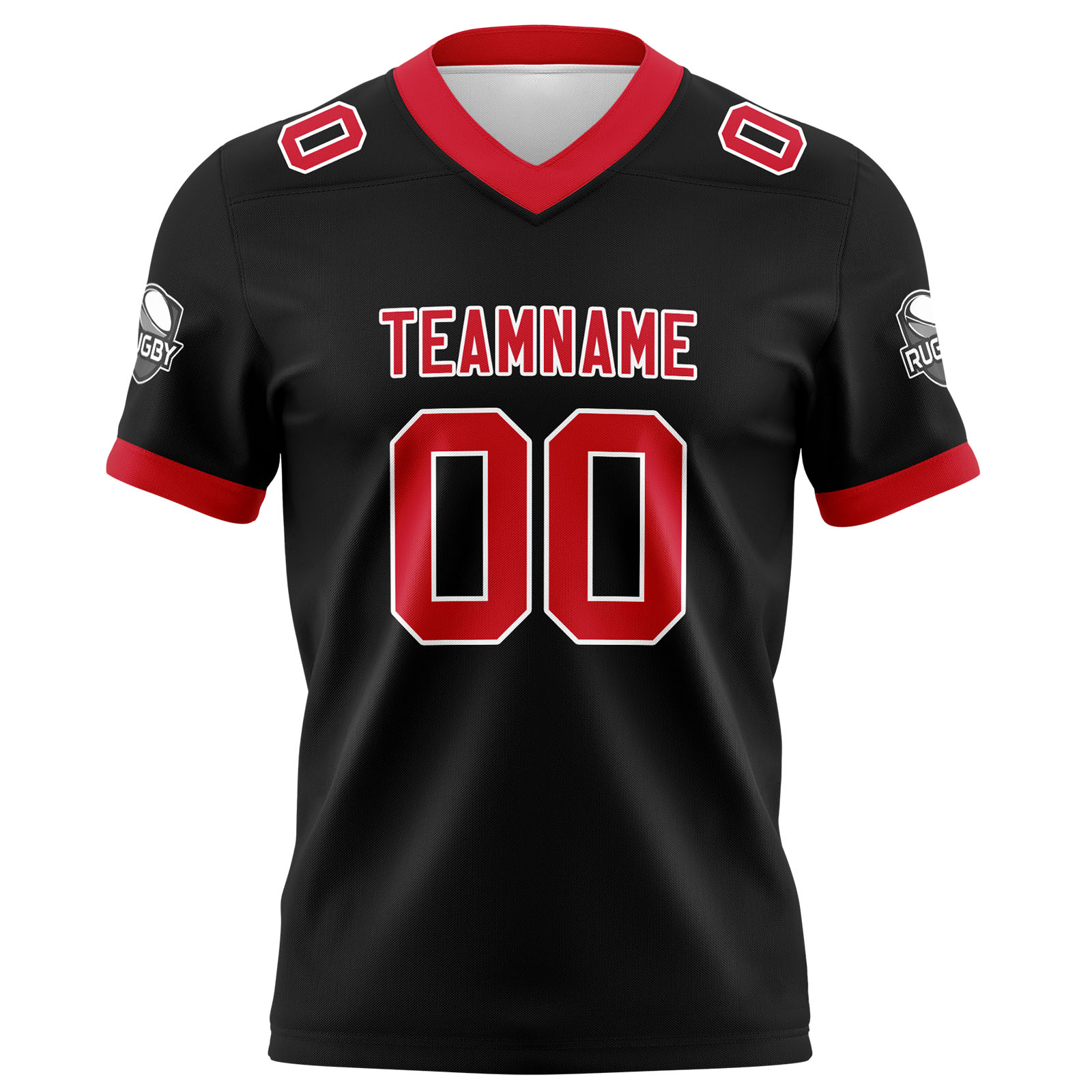 Custom Black Red Football Jersey Personalized Football Shirts for Men Printed Team Name Number Logo