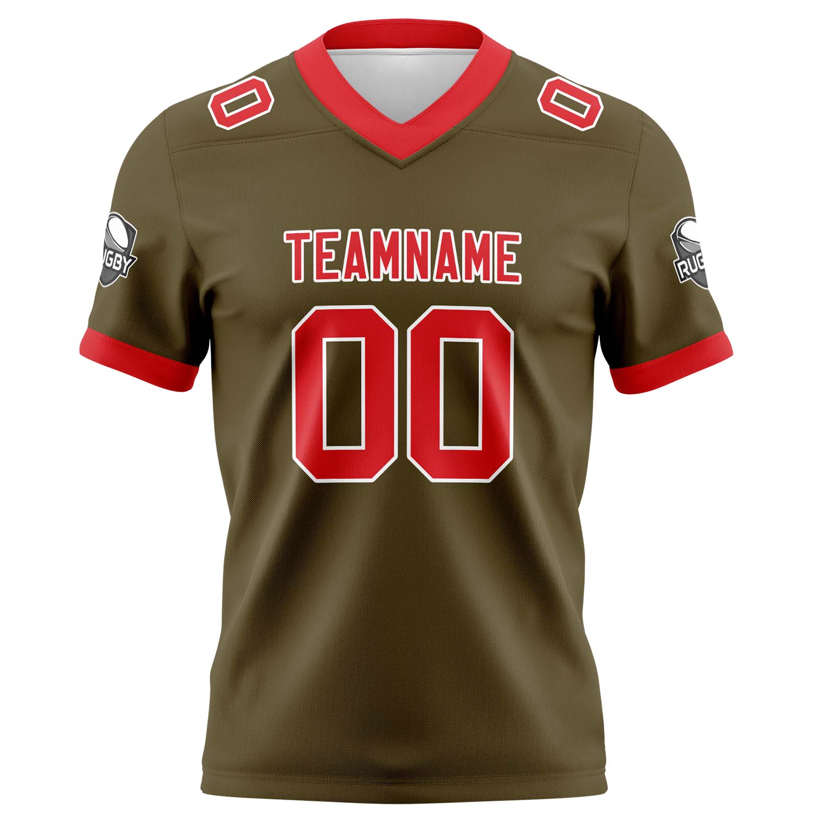 Custom Brown Red Football Jersey Personalized Football Shirts for Men Printed Team Name Number Logo