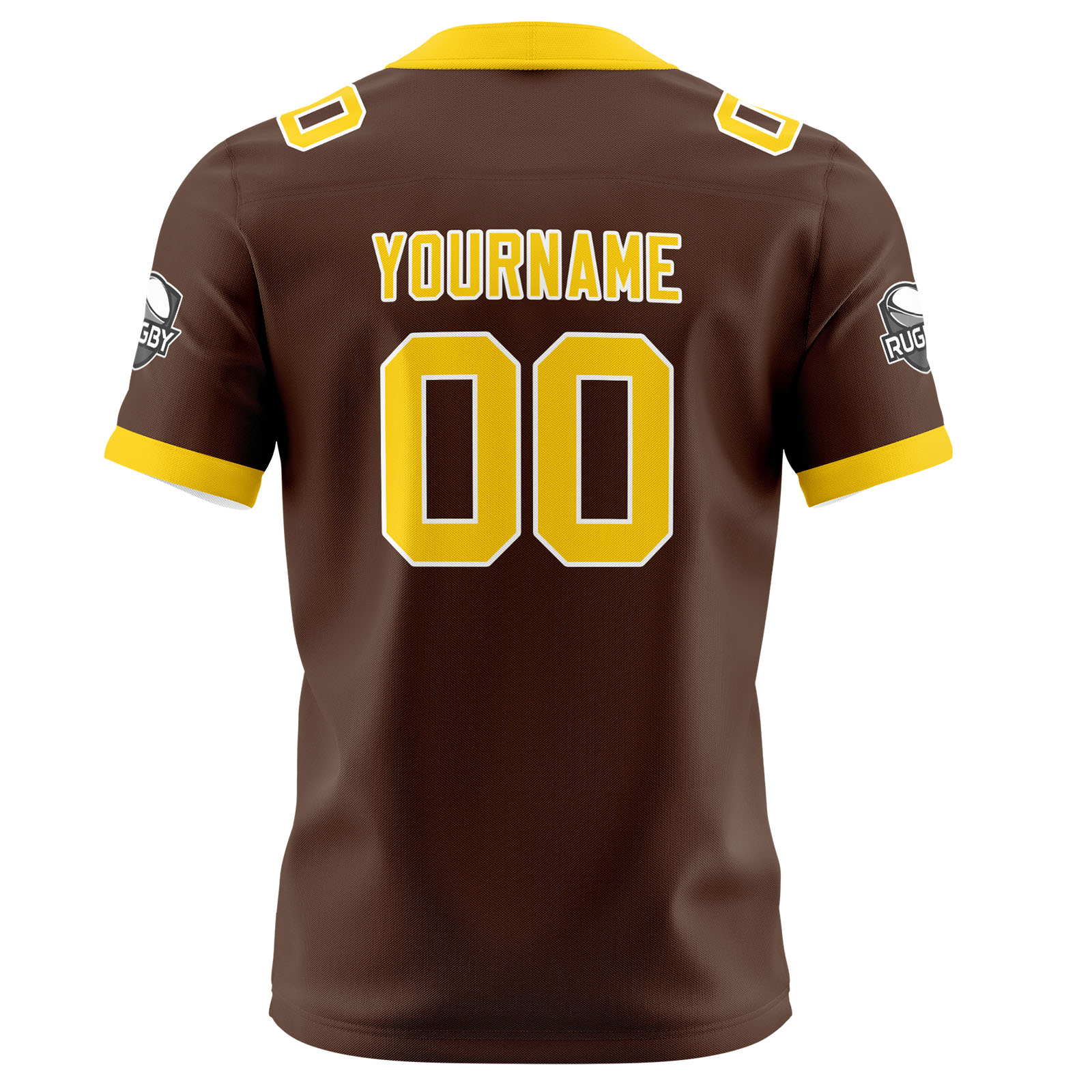 Custom Brown Yellow Football Jersey Personalized Football Shirts for Men Printed Team Name Number Logo