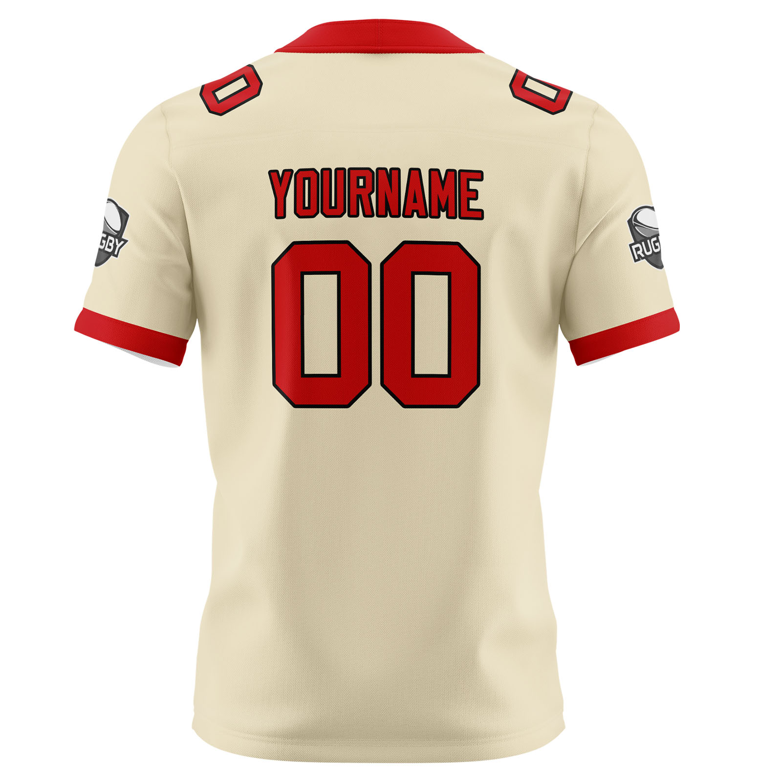 Custom Cream Red Football Jersey Personalized Football Shirts for Men Printed Team Name Number Logo