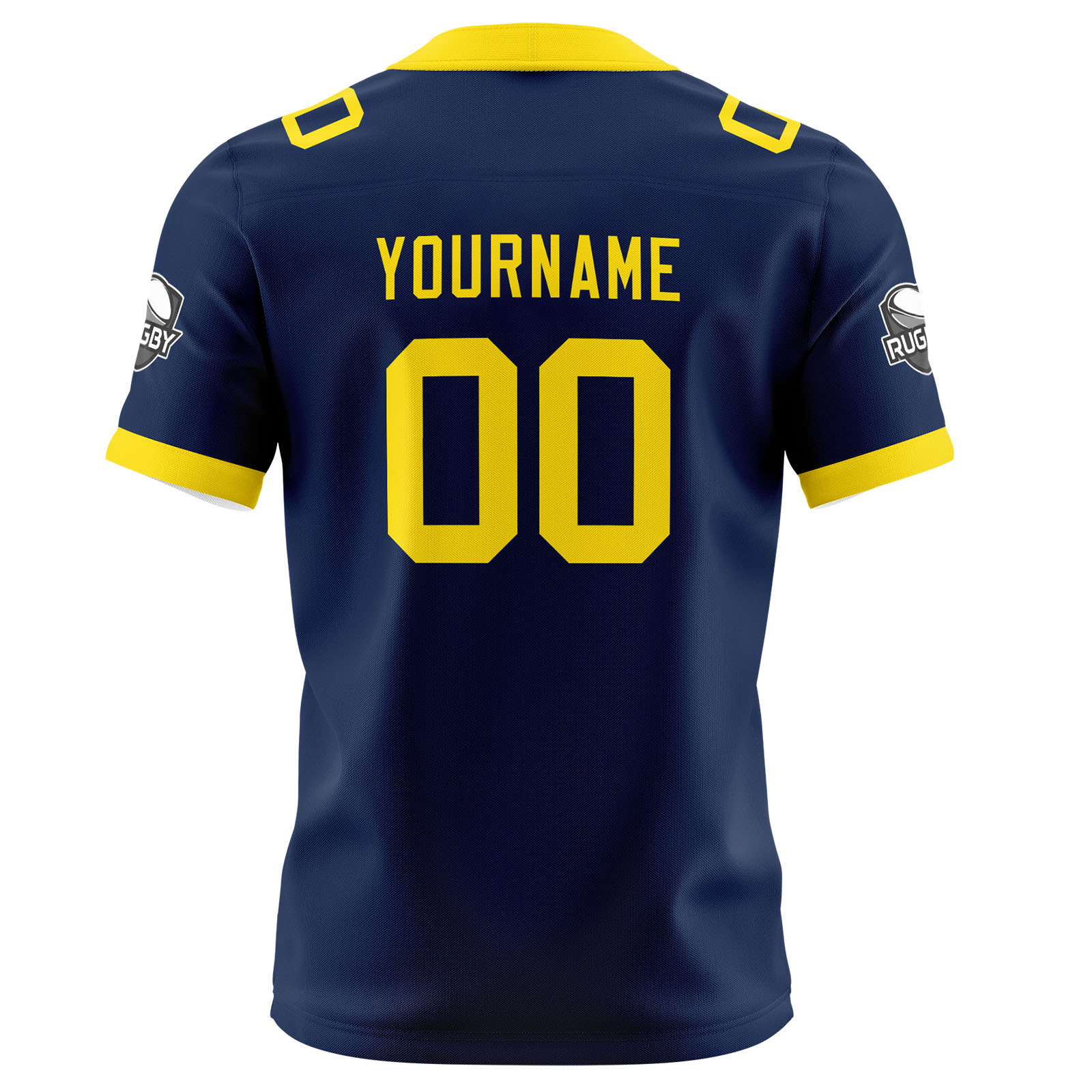 Custom Navy Yellow Football Jersey Personalized Football Shirts for Men Printed Team Name Number Logo
