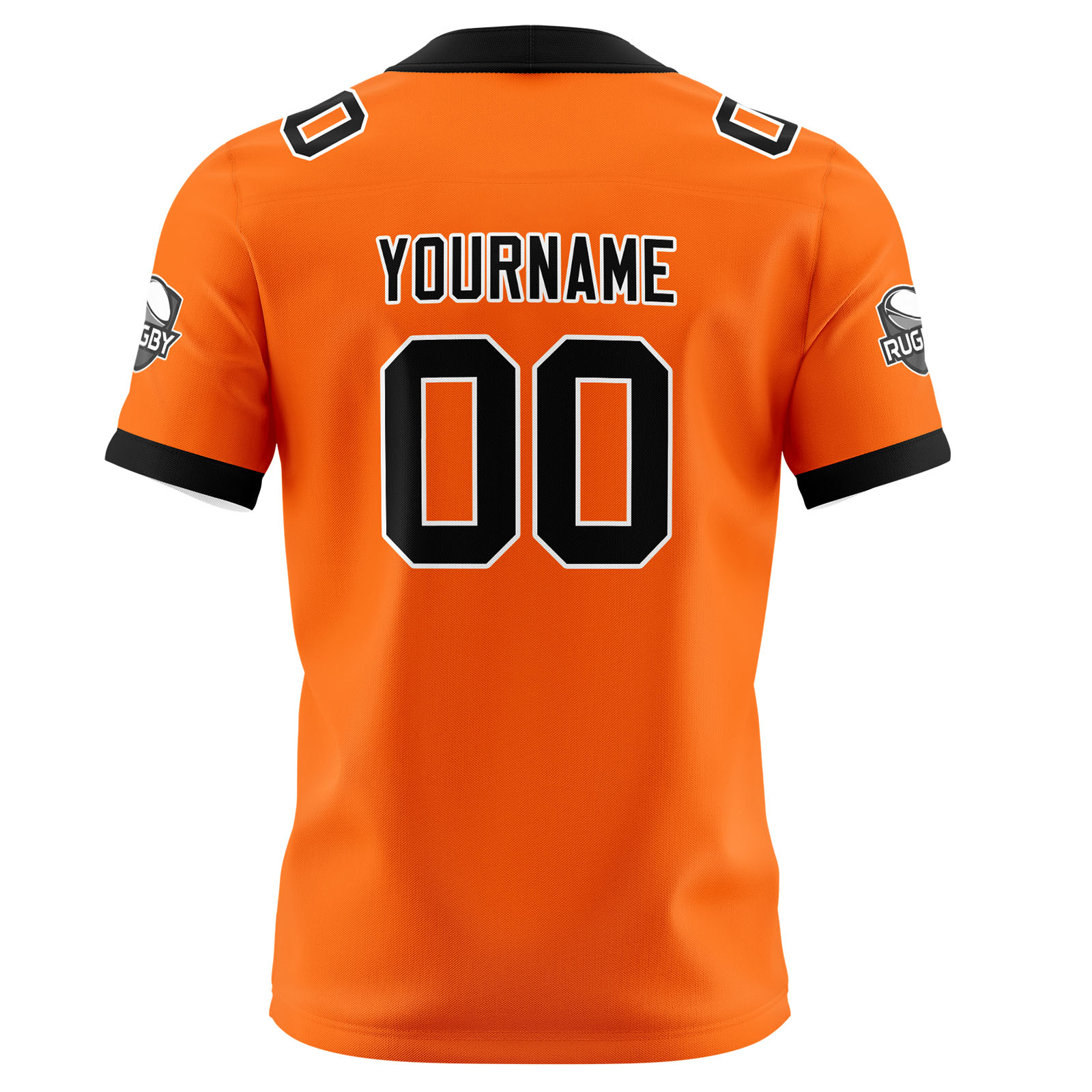 Custom Orange Black Football Jersey Personalized Football Shirts for Men Printed Team Name Number Logo