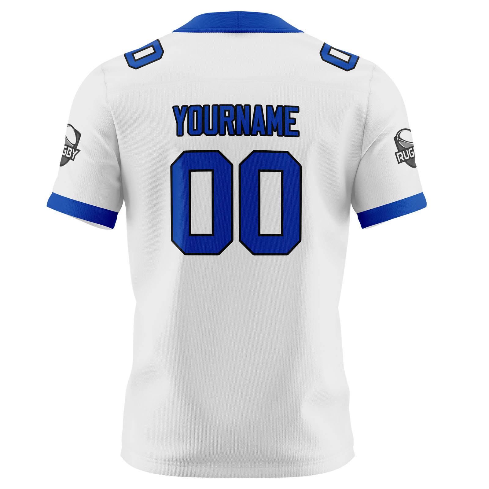 Custom White Blue Football Jersey Personalized Football Shirts for Men Printed Team Name Number Logo