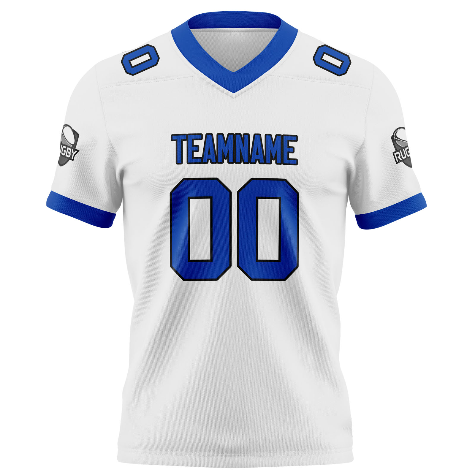 Custom White Blue Football Jersey Personalized Football Shirts for Men Printed Team Name Number Logo