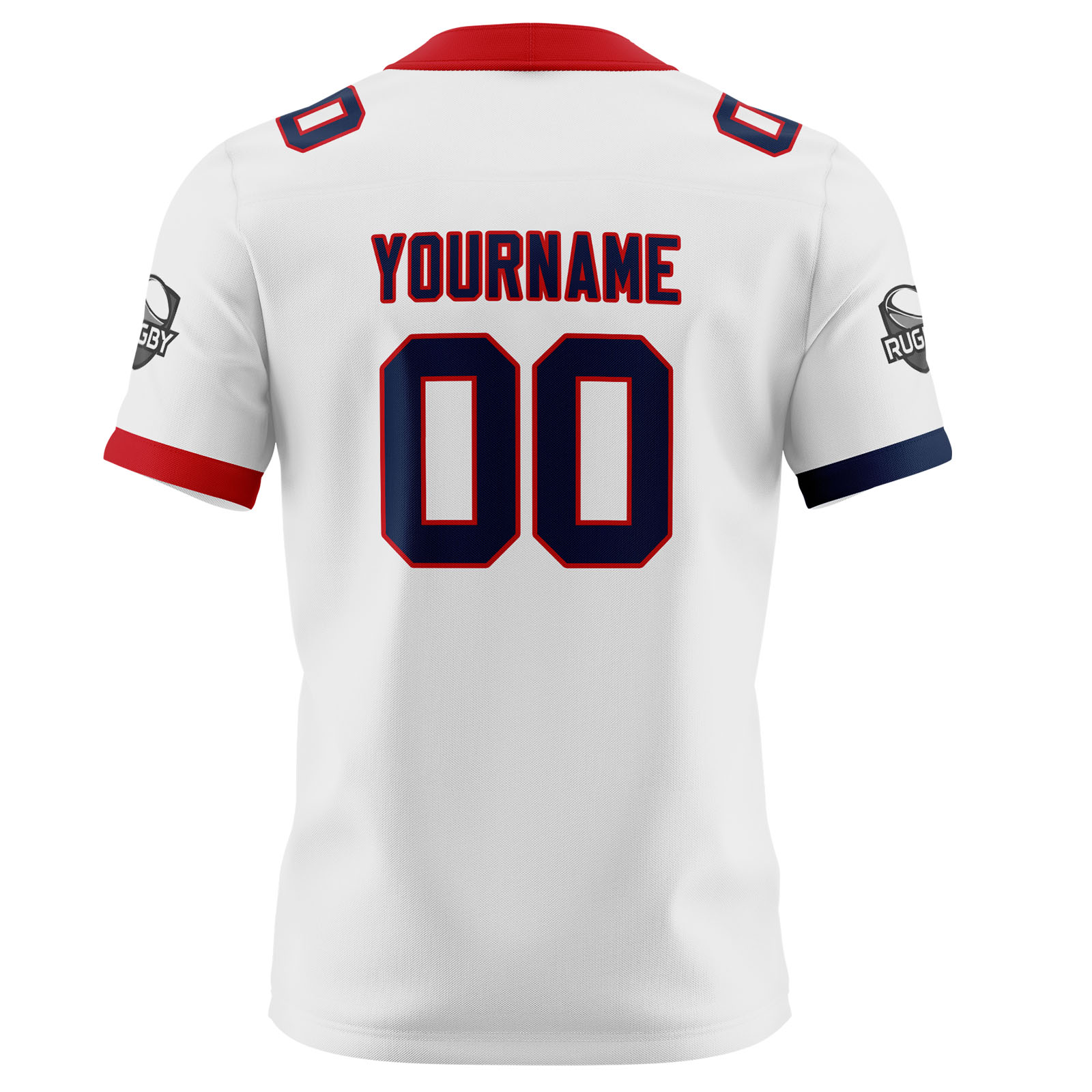 Custom White Navy Red Football Jersey Personalized Football Shirts for Men Printed Team Name Number Logo
