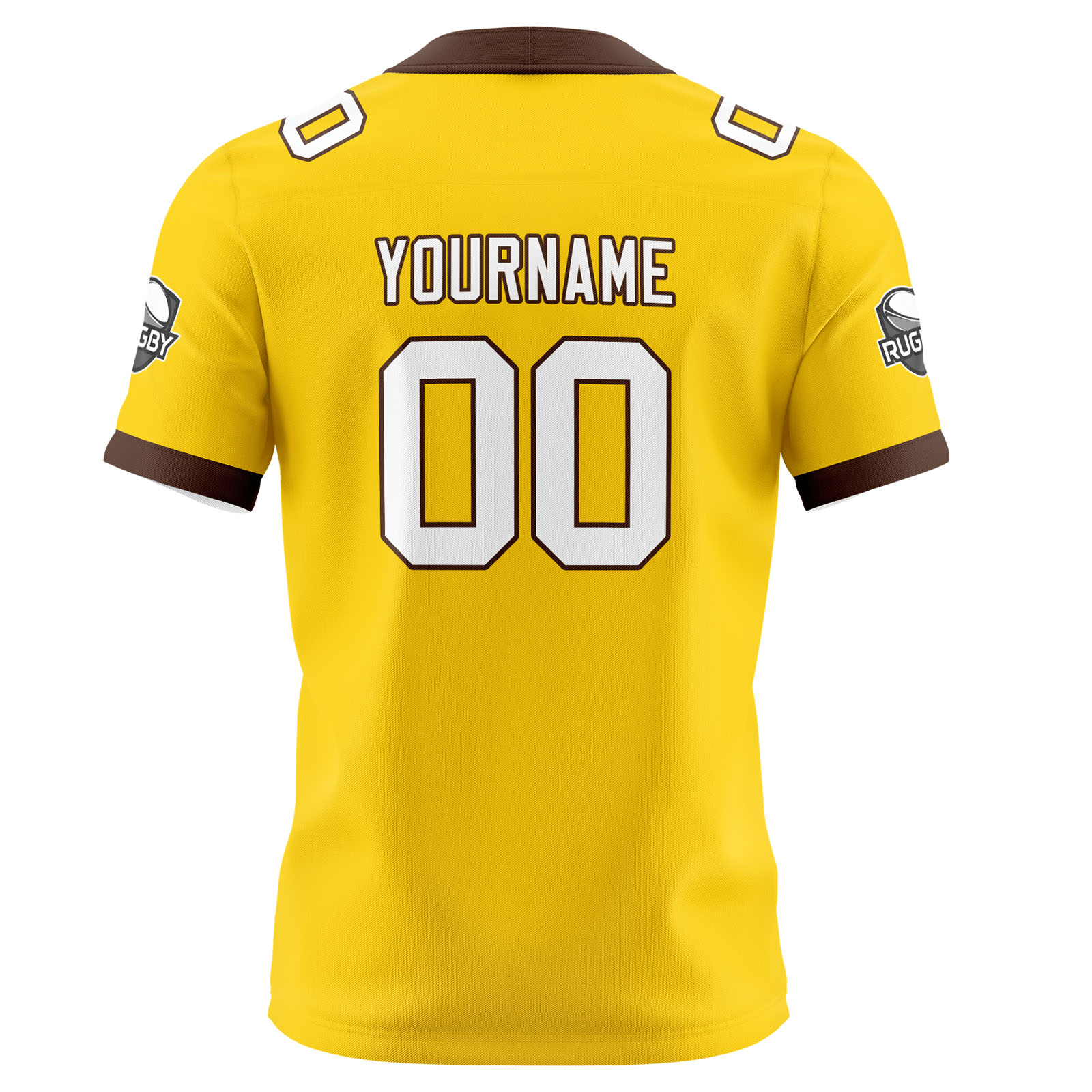 Custom Yellow Brown Football Jersey Personalized Football Shirts for Men Printed Team Name Number Logo